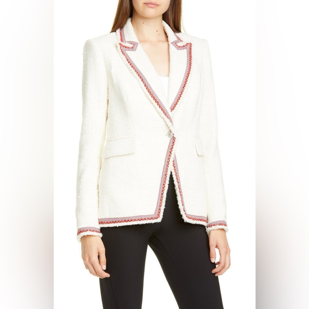 NWT $695 Veronica Beard Raw Edge Cutaway Dickey Blazer Jacket